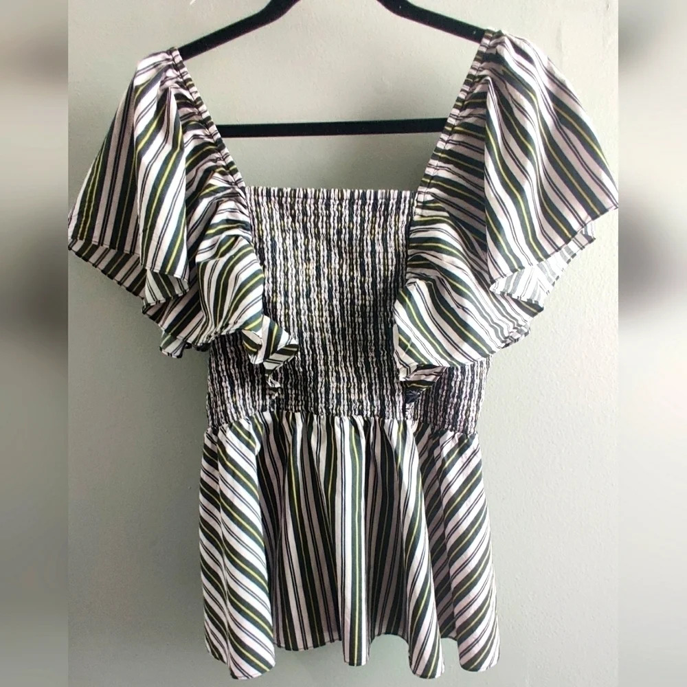 Figue cotton poplin peplum top XL